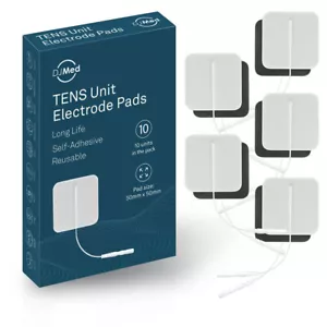 10x Professional DJMed Fabric TENS Machine Pads Electrodes White in a gift Box - Picture 1 of 1