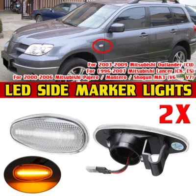 Par de luces LED laterales para Mitsubishi Outlander Lancer Eclipse Galant Pajero Foto 1 de 4