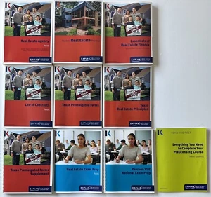 KAPLAN TEXAS REAL ESTATE EDUCATION AND REAL EST&NATIONAL EXAM BOOKS "LIKE A NEW" - Picture 1 of 3