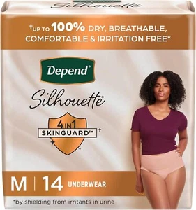 Depend Silhouette Incontinence Postpartum Underwear for Women Maximum S/M/L/XL ✅ - Picture 1 of 12