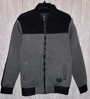 MARC ECKO Cut & Sew Fleece Dark Grey Black Full Zip Bomber Jacket NEW Mens Sz M - Image 1 of 3