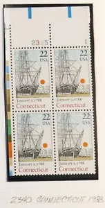 Scott 2340 / Connecticut / Plate # Block of 4 / Mint NH - Picture 1 of 1