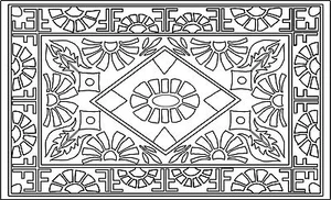 Patrón de enganche de alfombra "DECO FAN"" en lino natural - Imagen 1 de 1