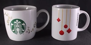 Two Starbucks Cups Holiday Collection 2013 Christmas Ornaments Coffee Tea Mug - Picture 1 of 8