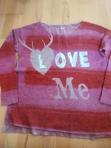Damen Pullover von GRACE Gr. M Feinstrick rosa/rot mit Merinowolle - Bild 1 von 5