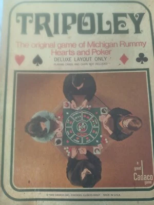 De colección 1969 Tripoley Deluxe Layout Only Cadaco - Edición No. Alfombrilla de juego 111 usada en excelente estado Foto 1 de 4