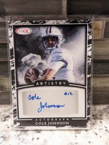 Cole Johnson 2022 SAGE High Series - Autographs Black RC