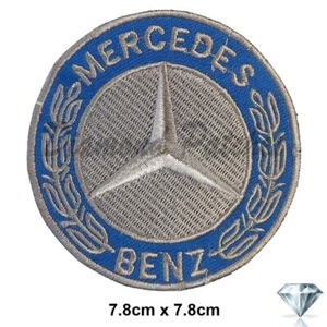 Mercedes Blau Stickaufnäher Eisen Nähen auf Auto Heizöl Rennmode Abzeichen - Bild 1 von 3