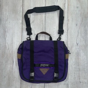 Vintage JanSport Purple Messenger Bag Shoulder Strap Crossbody - Picture 1 of 11
