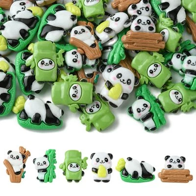 60x Cabujones de resina Panda bambú encanto para funda de teléfono artesanías decoración accesorio Foto 1 de 4