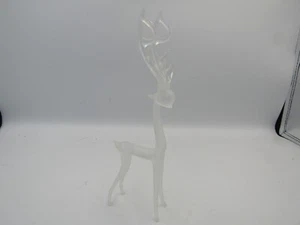 VTG Silvestri Frosted Christmas Reindeer Clear Antlers 7" Glass Art Figurine - Picture 1 of 5