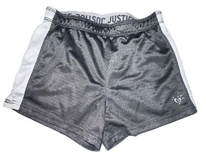 Justice Girls Active Shorts Elastic Waist Gray with White Stripe Size 10 Girls - Picture 1 of 7