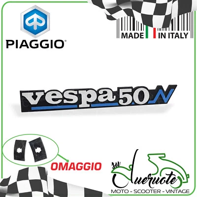 PIAGGIO TARGHETTA LATERALE COFANO SCRITTA STEMMA PER VESPA PK 50 N 1989-1990 PLURIMATIC
