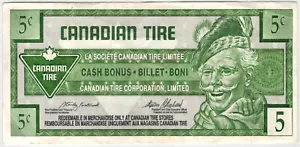 Canadian Tire Paper Money- CTC S20-B 5¢ note *287 - Picture 1 of 2