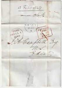 1849 ROSSO HANDSTRUCK 1 PLAN & IN SCATOLA FALKIRK PAGATO & 2/LINE DATA LETTERA JAMES CLARK - Foto 1 di 2