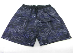 Kirkland Men's Comfort Waistband Swim Shorts Size M Navy Patchwork/Blue - Picture 1 of 4