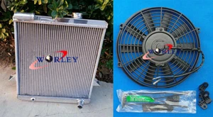 3 Rows Aluminum Radiator + fan for Triumph TR6 1975 1976 Manual MT - Picture 1 of 7