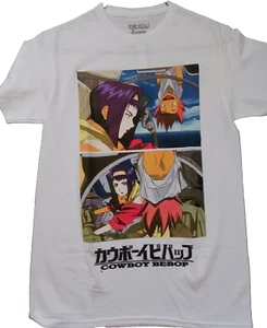Cowboy Bebop T-Shirt Tee Mens Small White Solid Anime Cotton New With Tags NWT - Picture 1 of 3