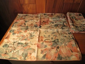 VINTAGE TISCHWÄSCHE - SET/4 LACHS PFIRSICH BLUMEN LG 16 1/2" SQ POLY/BETT SERVIETTEN - Bild 1 von 4