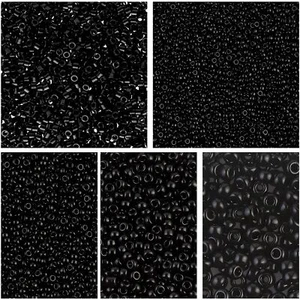 Miyuki Multipack Seed Beads, Opaque Black, Size 15/0, 11/0, 8/0, 6/0 + Delica - Picture 1 of 3
