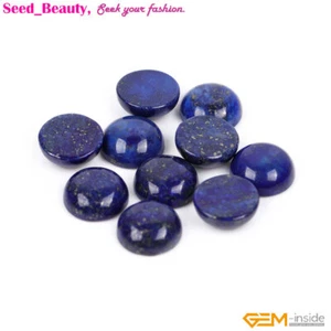 5Pc Blue Lapis Lazuli Round CAB Cabochon Beads For Jewelry Ring Pendant Making - Picture 1 of 35