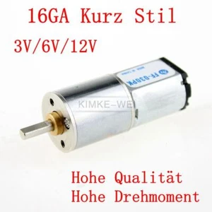 16mm 3V/6V/12V DC 3-1000 U/min Getriebe Motor Elektrisch 16GA für Modellbau Neu - Picture 1 of 8