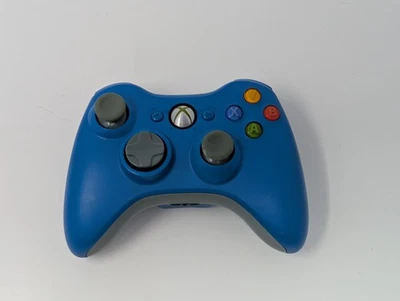 Genuine Blue Grey Xbox 360 Wireless Controller OEM - Image 1 of 3