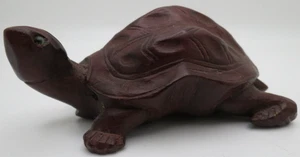 Wooden Carved Tortoise Turtle Figurine Rosewood Chinese Netsuke? - Picture 1 of 8