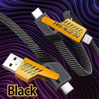 Fast Charging 4-in-1 Cable 65W PD + 27W QC Universal Multi-Device Charging - Image 1 of 4