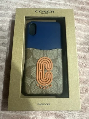 COACH Tan Admiral Khaki SIG C Pocket Logo iPhone X Case New In Box - Image 1 of 3