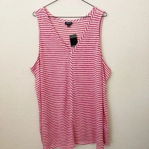 Camiseta sin mangas con cuello en V a rayas tórridas 4/4X - Imagen 1 de 5