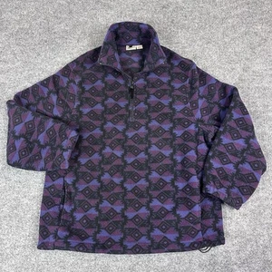 VTG Woolrich Fleece Pullover Womens XL Purple Aztec 1/4 Zip Southwestern USA - Picture 1 of 15