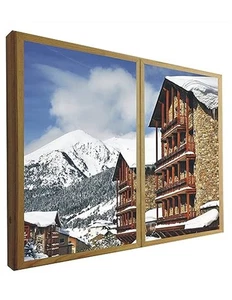 Ventanas Falsas Decorativas Retroiluminadas Estación de Esquí - Bild 1 von 6