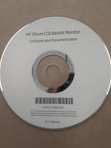 HP 20wm LCD Backlit Monitor Software and Docmentation CD 2012 - Picture 1 of 2