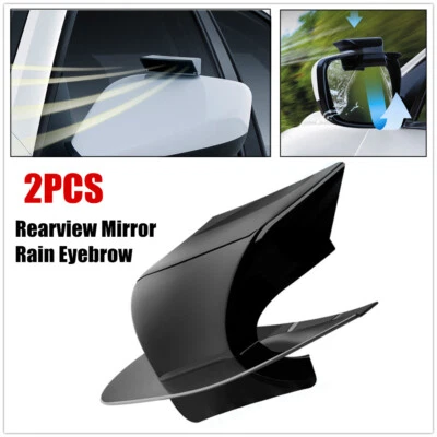2×Car Rearview Mirror Rain Water Rainproof Eyebrow Cover Side Shield Water Block - Image 1 of 4