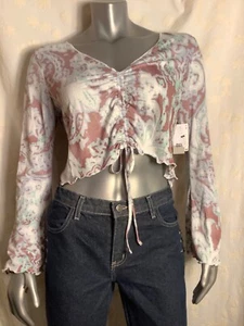 BP Cropped  Purple Blue Blurred Paisley NewTags! Perfect! U.S.Domestic Ship Only - Picture 1 of 4