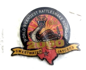 Sweetwater Jaycees Lapel Hat Pin 42nd World's Largest Rattlesnake Round-Up 2000 - Picture 1 of 3