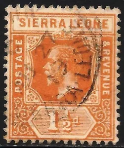 Sierra Leone #105 (A8) VF USED - 1912 1 1/2p King George V - Picture 1 of 1