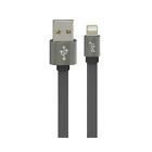 Câble plat PQI Apple MFi certifié Metallic Lightning vers réversible USB - 3 pieds