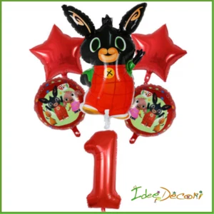 Palloncino Bing numero 1 2 3 4 5 con maxi bunny cm 85 compleanno kit da 6 pezzi - Foto 1 di 10