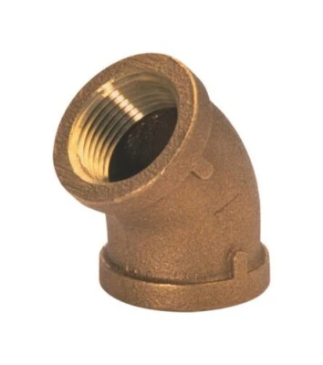 JMF 4535084 Lead-Free Solid Brass 45 Degree Elbow 1-1/2 x 1-1/2 FIP Dia. in. - Image 1 of 4