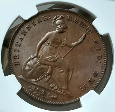 Great Britain 1855 Penny Plain Trident  NGC MS 63 BN EXCEPTIONAL quality England - Image 1 of 4