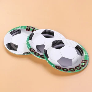20 Pcs Football Pattern Dishes Paper Party Paper Tray Dishes Party - Picture 1 of 12