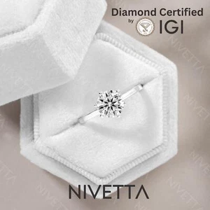 2 ct Lab Grown Round Cut Classic 6 Prong Diamond Engagement Ring VS1 D Solitaire - Picture 1 of 9