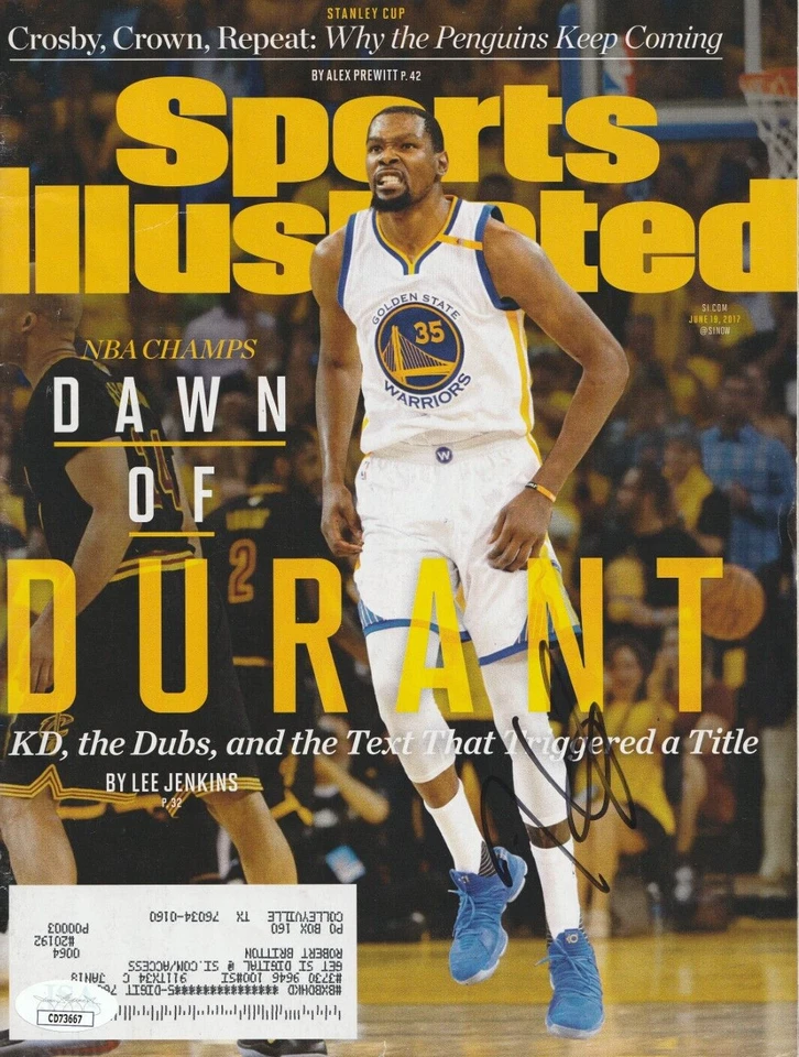 Kevin Durant Autographed Sports Illustrated Magazine 6/19/17 JSA I554 - Image 1 of 1