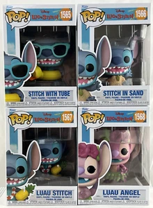 Funko Pop! Lilo & Stitch - Luau Engel, mit Röhre und Sand Vinyl Figuren (4er Set) - Bild 1 von 6