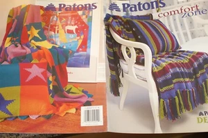 Patons Knitting Pattern Book 937 Comfort Zone Afghans Patons Decor - Picture 1 of 4