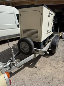 BGG Uk 45 KVA Ultra Silent Diesel Generator on a fast road trailer - Picture 1 of 10