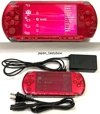 SONY PSP Playstation Portable Radiant Red PSP - 3000 RR Cable Console - Image 1 of 4