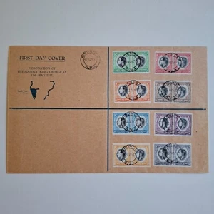 South West Africa 1937 set Coronation stamps (Michel 182/97 ) nice used FDC - Picture 1 of 3